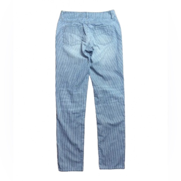 Y2K Delia’s Women’s Striped Distressed Jeans Size 1/2R - Picture 2 of 5